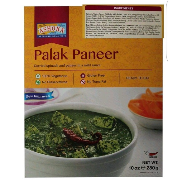 Ashoka Heat and Eat/Ready Meals- Palak Paneer- 280G (Pack of 5)