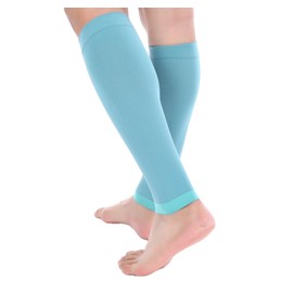 Doc Miller Premium Calf Compression Sleeve 1 Pair 20-30mmHg Strong Calf Support Fashionable Colors Graduated Pressure for Sports Running Muscle Recovery Shin Splints Varicose Veins (Teal, Small)
