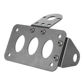 Motorcycle License Mount Plate Holder Bracket Side Mounted Tail Light Aluminium Alloy FrameBlack