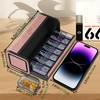 TOMSKYE Portable Pill Case, Large Capacity, 1 Week, 2 Times