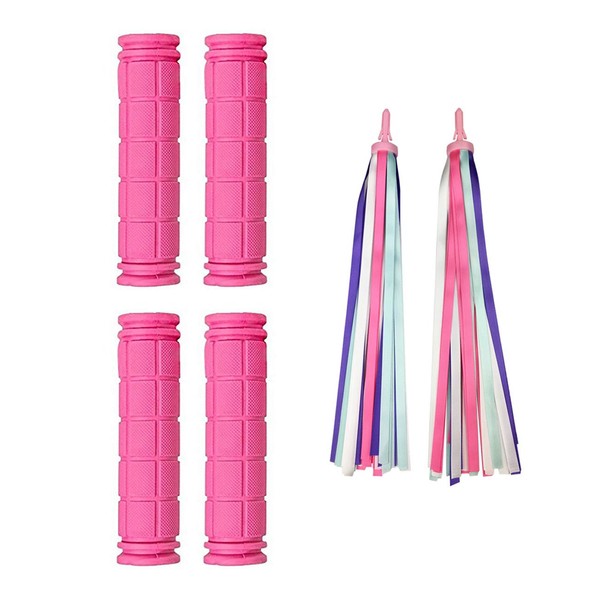 PLATT Bicycle Handle Bar Grips 2 Pairs Colorful Rubber Mushroom