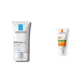 La Roche Posay Effaclar Mat Crema Facial Matificante para Piel Grasa, 40 ml  Anthelios Toque Seco FPS 50  Protector Solar Facial para Piel Grasa, 50  