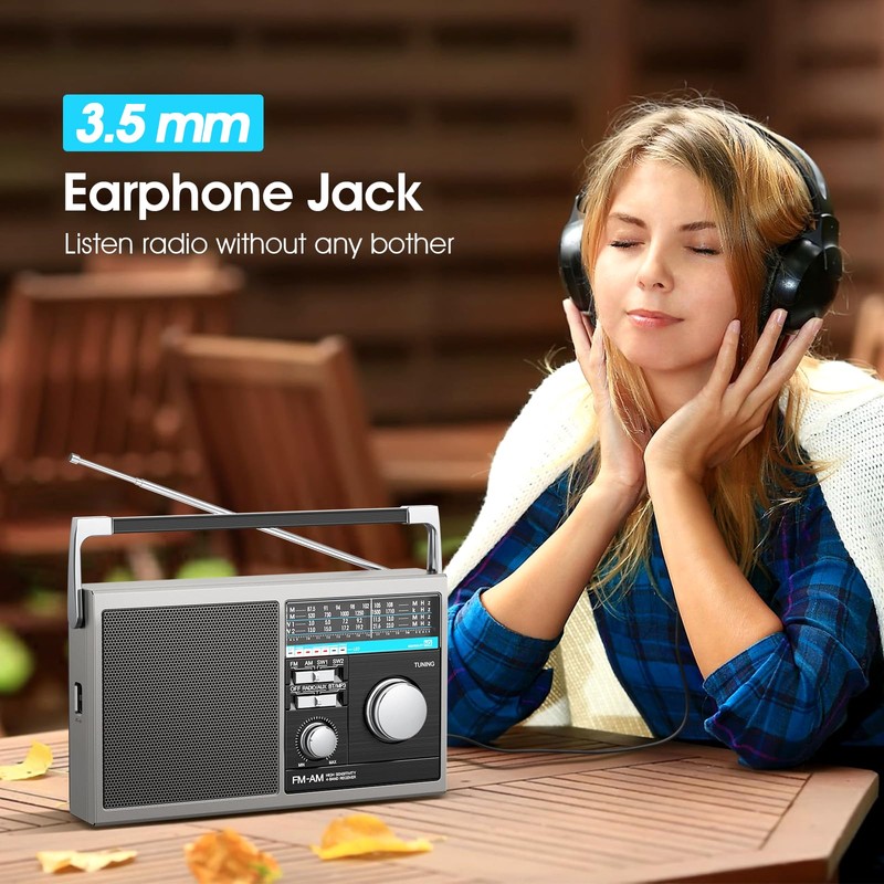 Portable AM FM Radio, Shortwave Transistor Radio with Best Reception,