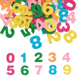 100Pcs Self-Adhesive Felt Numbers 0-9 Stiff 1 Inch - Multicolor Alphanumeric Embellishments for Scrapbooking Decor