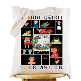 WZMPA No Face & Chihiro Tote Bag Japanese Anime Lovers Gift Anime Character Lovers Shoulder Bag Cartoon Movie Merch (Studio Tour TG)