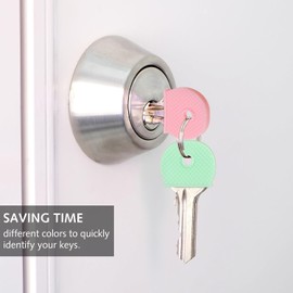 20 Pcs Key Covers Caps, Key Toppers Tags Set Key Identifier Caps, 5 Colors Rubber Keycaps Flexible Coloured Key Covers Set, Keys Caps Label for Easy Identifying House Door Keys