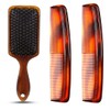 MAPLE Hair Brush with Nylon Bristle And Hair Comb Set