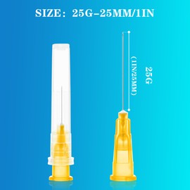 100 Pack 25G 25MM Stainless Steel Industrial Dispensing Needle Accessories, for Scientific Lab Use, Individually Packaged