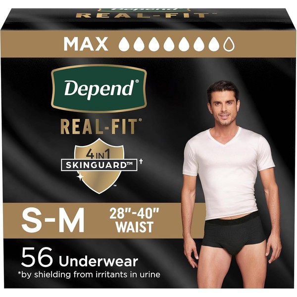 Depend Real Fit Incontinence Underwear for Men, Disposable, Maximum Absorbency,