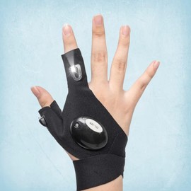 Evapure LED Flashlight Gloves – Hands-Free Light Gloves with Finger LEDs, Lightweight & Comfortable, One Size Fits All, Perfect for Night Fishing, Repair, Camping & Outdoor Work (1 Pair)