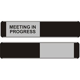 Seco Meeting In Progress/Blank Sliding Sign, 255mm x 52mm - Aluminum/PVC (Pack of 5)