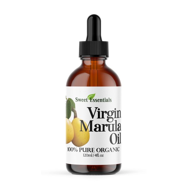 Organic Unrefined Marula Oil | Glass Bottle | Imported From South Africa | 100% Pure | Cold Pressed | Extra Virgin | For Hair, Skin & Nails | Non-GMO | Fair Trade (4 fl oz Glass Bottle)