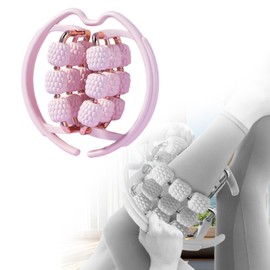 perfeclan Massage roller Massage rolle 18 Räder Muskel-Massage gerät Presse punkte 360 Grad Handbein-Massage gerät für Beine Arm Taille, Rosa