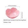 KKGUD Cute Cherry Blossom Ceramic Serving Bowl with Saucer and