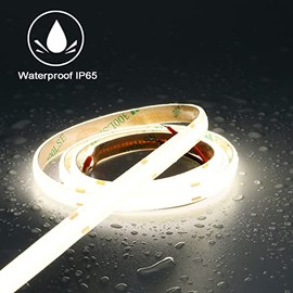 TOPAI TOPAI 12V COB LED Streifen 5000K Wasserdicht IP65, LED Strip 5M Tageslicht Aussenbereich, CRI>90 Sehr Hell 4000lm LED Band Selbstklebend, 480LEDs/M Flexible Schneidbar fr Kche Wohnzimmer