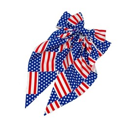 Flag Hairpin Hair Clips with Bowknot Hair Ribbon Bow Clips Alligator Barrette JHN11 (Hair Cllip-B)