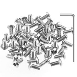 HELIFOUNER 100 Pieces M3 x 6mm, Thread Pitch 0.5mm, 304 Stainless Steel (18-8) Button Head Socket Cap Screws, Fully Threaded