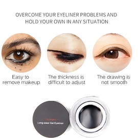 Lasting Gel Waterproof Eyeliner - Brown and Black Liquid Eyeliner (2PCS)
