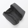 MUJI Wrinkle Nylon Large Opening Square Pouch - Dark Gray,