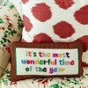 Furbish Christmas Pillow - Most Wonderful Time Needlepoint Decorative Throw