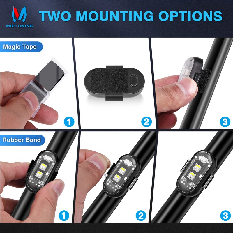 MICTUNING High Brightness Wireless LED Strobe Light 8 Colors Rechargeable