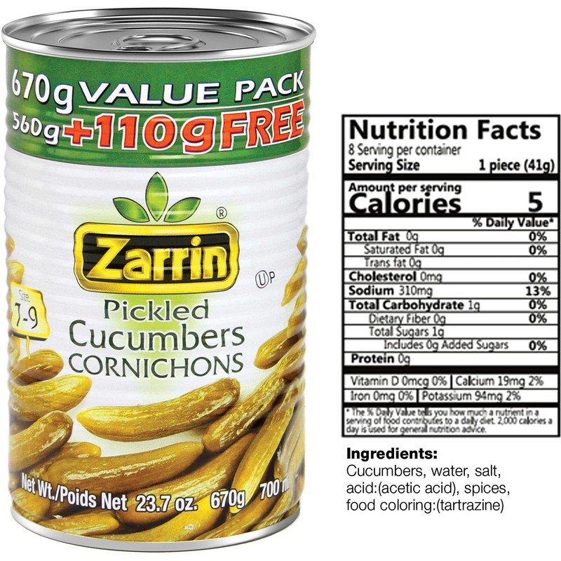 Zarrin - Pickled Cucumbers Cornichons (Pack of 3), 23.7oz/670g each