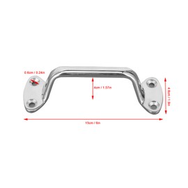 Qiilu Trailer Door Handle, 6in Door Grab Handle Handrail Pull Replacement 316 Stainless Steel Marine Hardware for Boat Yacht