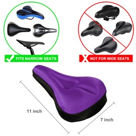 Zacro Gel Bike Seat Cover - Soft Bike Cushion Seat Cover with Water&Dust Resistant Cover-Exercise Bike Seat Cushion for Women Men Comfort-Compatible with Peloton, Spin Bike, Indoor Outdoor Cycling