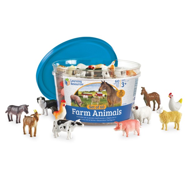 Learning Resources Farm Animal Counters, 10 Different Animals, Set of 60, Ages 3+