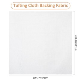 SUPERFINDINGS 39.36inch Tufting Cloth White Primary Textile Cloth for Tufting Gun Polyester Fabric Sewn Monks Cloth for Punch Needle Tufting Rug DIY Crafts Supplies