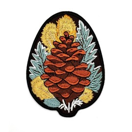 3.5" Pinecone Iron On Patch - Pinecone Decorations for Clothes, Holes, Clothing, Dress, Jeans, Hat, Backpacks - Embroidered Tree Pinecone Iron On Patch