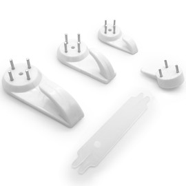 Non-Trace Picture Hooks Set, Non-Trace Picture Hanging Kit (4 Sizes), Sturdy Plastic Wall Hooks for Hard Plasterboard Drywall Concrete Brick Wall, 90pcs