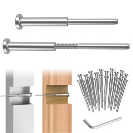 CKE 20 Pack 4"x4" Invisible Cable Railing Kits, T316 Stainless Steel 3/16" Invisible Receiver, Swage Stud End for Deck Cable Railing Hardware Threaded End Fitting for 2x2, 4x4 Wood/Metal Posts, CR31