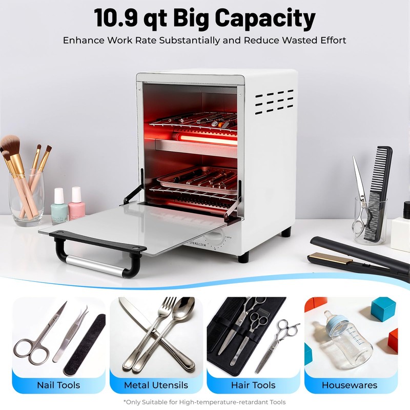 12L Dry Heat Sterilizer for Nail Tools, High-Temperature Salon Unit
