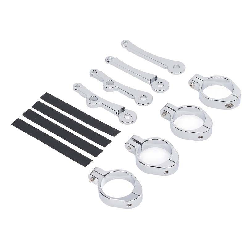 Motorcycle Headlight Mounting Bracket 39 to 41mm Bright Silver Surface