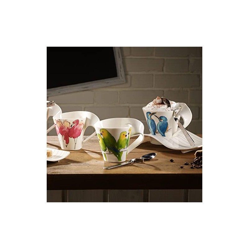 Villeroy und Boch NewWafe Cafè Kaffeebecher (Geschenkkarton), Premium Porzellan, Green,
