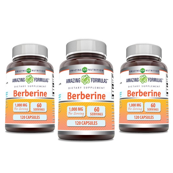 Amazing Nutrition Amazing Formulas Berberine 1000mg Per Serving Capsules Supplement