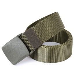 Mile High Life | Nylon Web Belt | Outdoor Military Belt | Cut to Fit up to 52” | 1.5” Width | TSA Safe Plastic Buckle (Olive 510, 142CM)