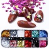 Xrten 48 Boxes Nail Sequins Shell Round Star Leaf Butterfly