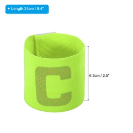 PATIKIL 9.4x2.5 Soccer Captain C Armband, 3 Pack Nylon Unisex Elastic Arm Badge Adjustable for Youth Adult Team Training, Bright Green
