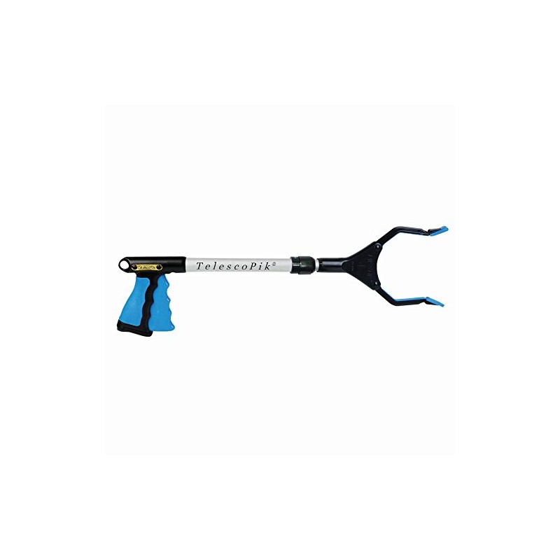 PikStik T-2026, Mini TelescoPik Adjustable Length Reacher, Wide 5.5” Jaw,