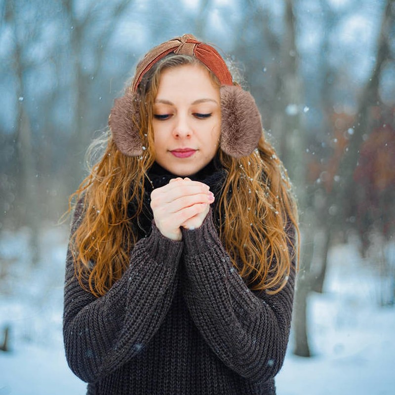 Forreen Women's Earmuffs, Pack of 2 Ear Warmers, Winter Warmer,