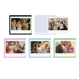 HIYQIN 10 Pack Magnetic Photo Frames for Instax Wide Film, for 3.5 x 4.25 Polaroid Fridge Photo Display Fits Instax Wide 400/300/210, for Polaroid Now/OneStep+/600 - Colorful