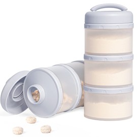 Termichy Milchpulver Portionierer Baby Stapelbar Milchpulver Aufbewahrungsbox 2 Stück (Grau)