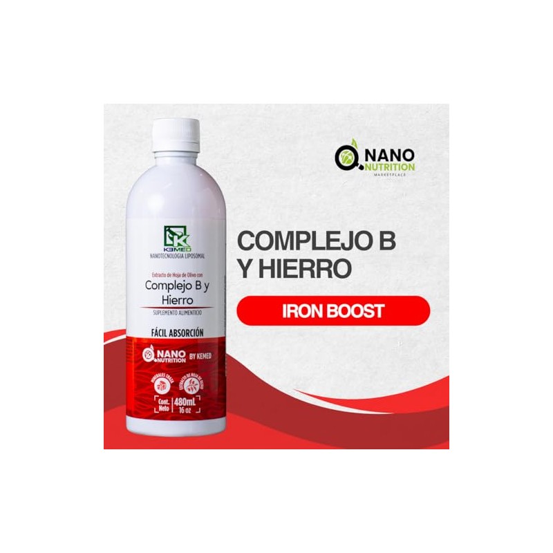 Complejo Hierro Extracto Hoja Olivo Suplemento Líquido Liposomal Alta Absorción