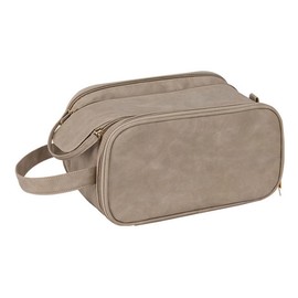 Large capacity travel toiletry bag, makeup bag for men and women, portable multifunctional storage bag, waterproof beauty storage bag, cosmetics and toiletries accessories, dry wet separation, Camel,