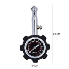 1 Piece Tyre Pressure Gauge, Adjustable Car Tyre Pressure Gauge, Digital Tyre Pressure Gauge, Tyre Pressure Tester with Hose, Portable Tyre Pressure Gauge (Black)