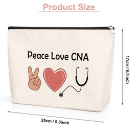 CNA Gift Makeup Bag for Women Nurse Inspirational Gift Nursing Assistant Gift CNA Week Gift CNA Appreciation Gift for Women Retirement Birthday Christmas Presents for CNA Medical Student Cosmetic Bag