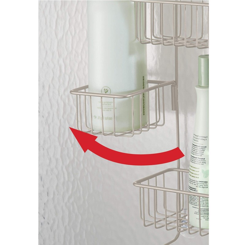 iDesign The Metalo Collection Over-The-Door Hanging Shower Caddy Organizer, 22.7"