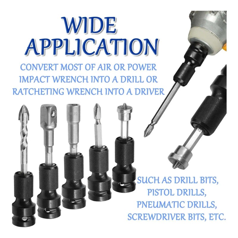 1/2-1/4 Adaptador Portabrocas Para Llaves Impacto 10 Unidade
